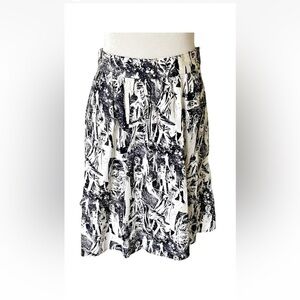Womens Folter Sz Medium Skirt Zombie Living Dead Monsters Sketch Print Black Wht